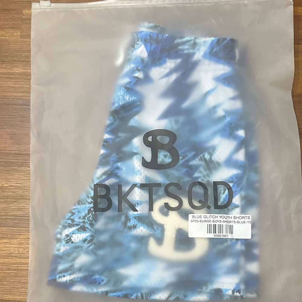 Blue Glitch Youth Shorts